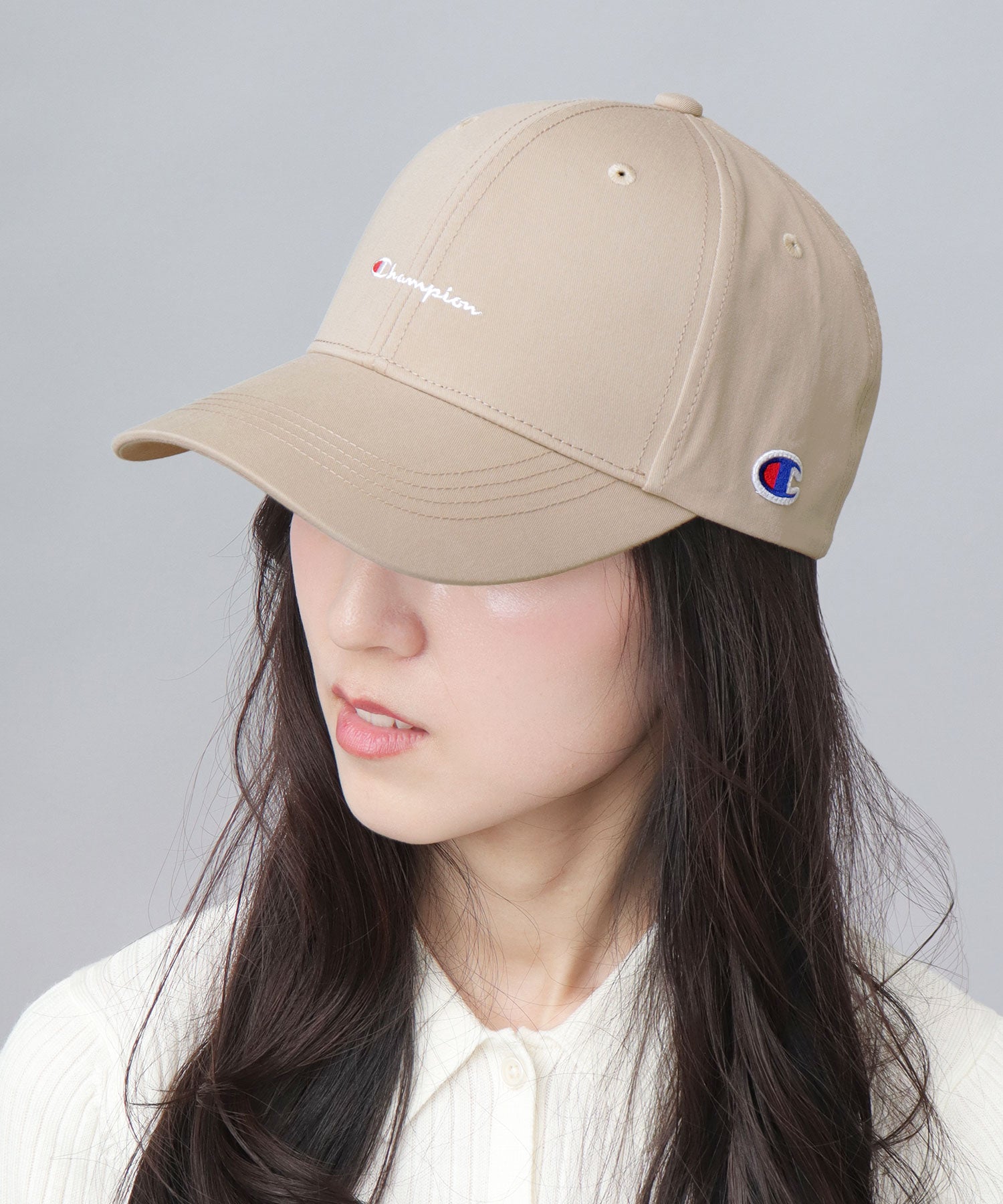 チャンピオン Champion ツイル ロングビル トラッカーキャップ つば長 深め （ベージュ） ベージュ