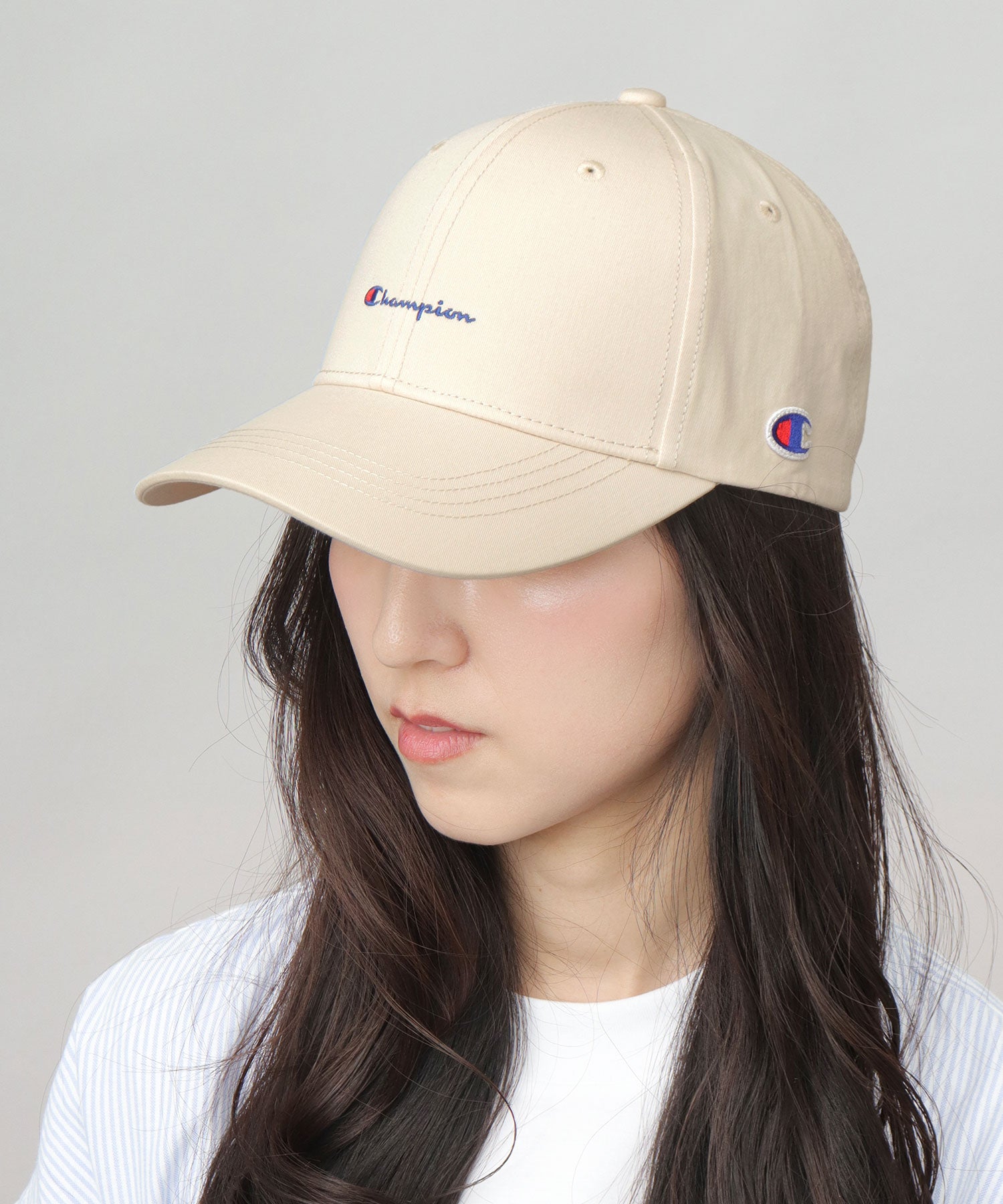 チャンピオン Champion ツイル ロングビル トラッカーキャップ つば長 深め （アイボリー） アイボリー