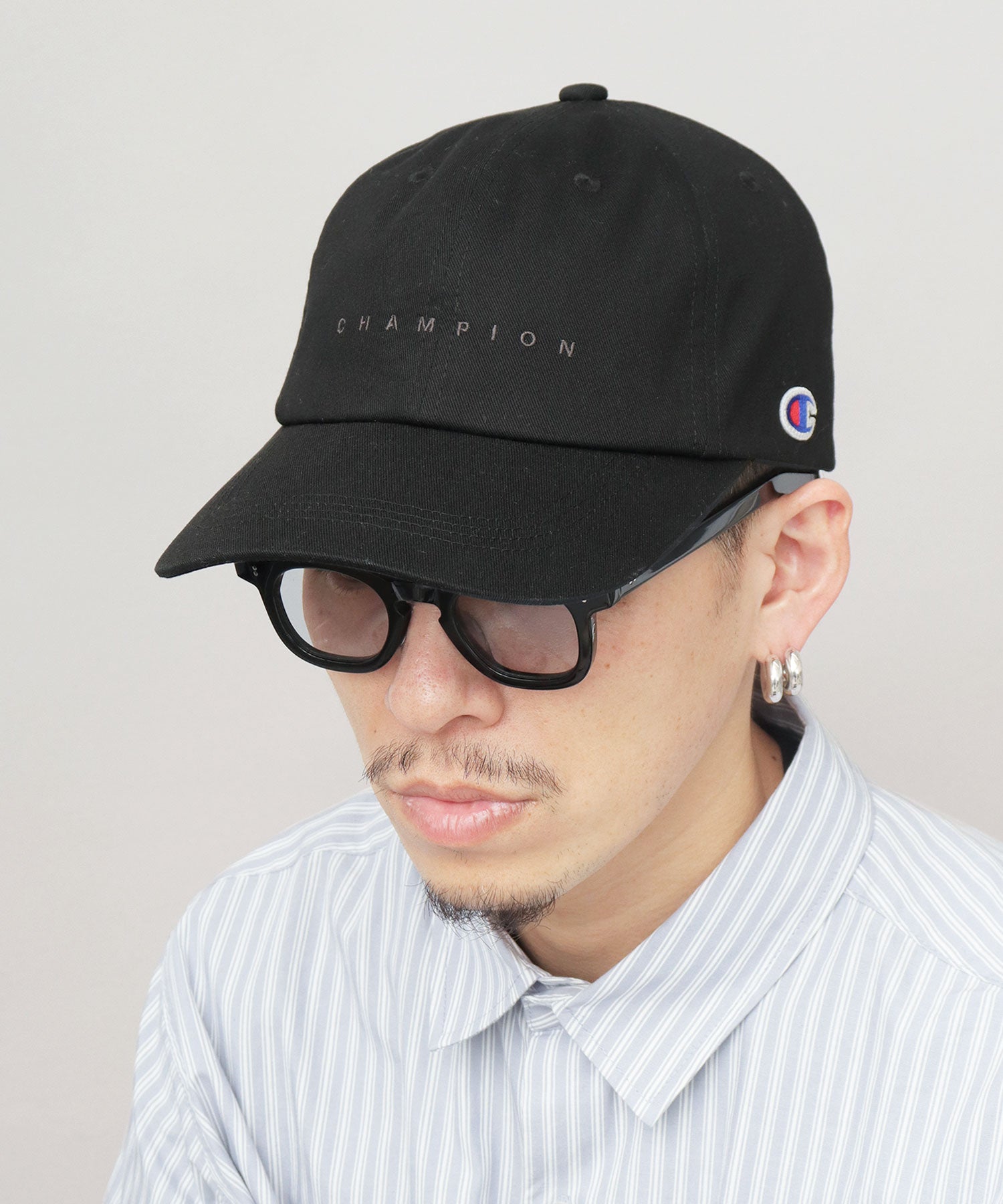 チャンピオン Champion ツイル ロングビル ハイキャップ つば長 深め （ブラック） ブラック
