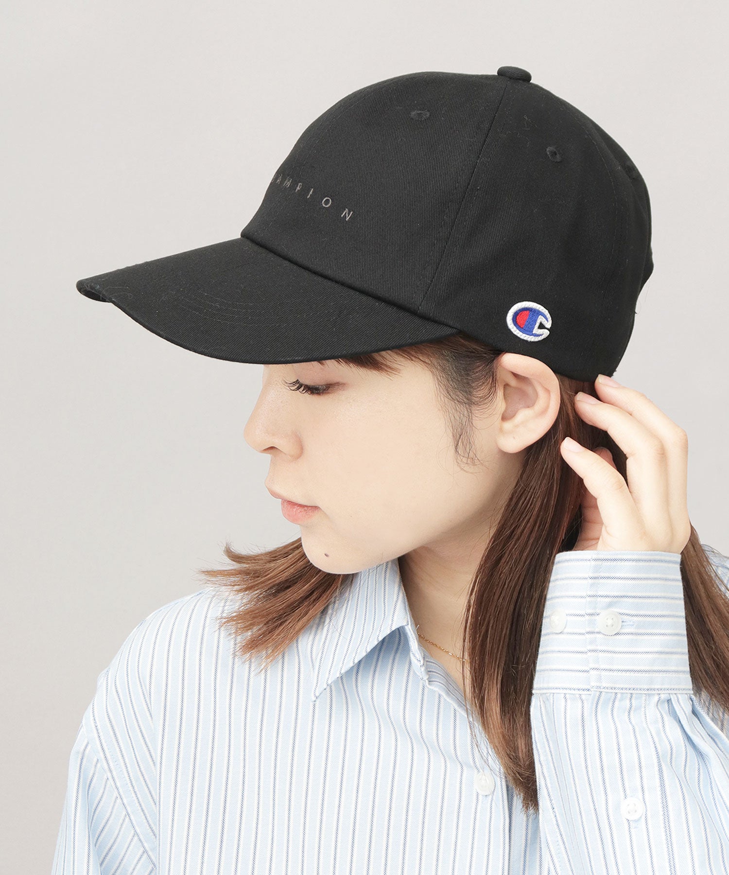 チャンピオン Champion ツイル ロングビル ハイキャップ つば長 深め （ブラック） ブラック