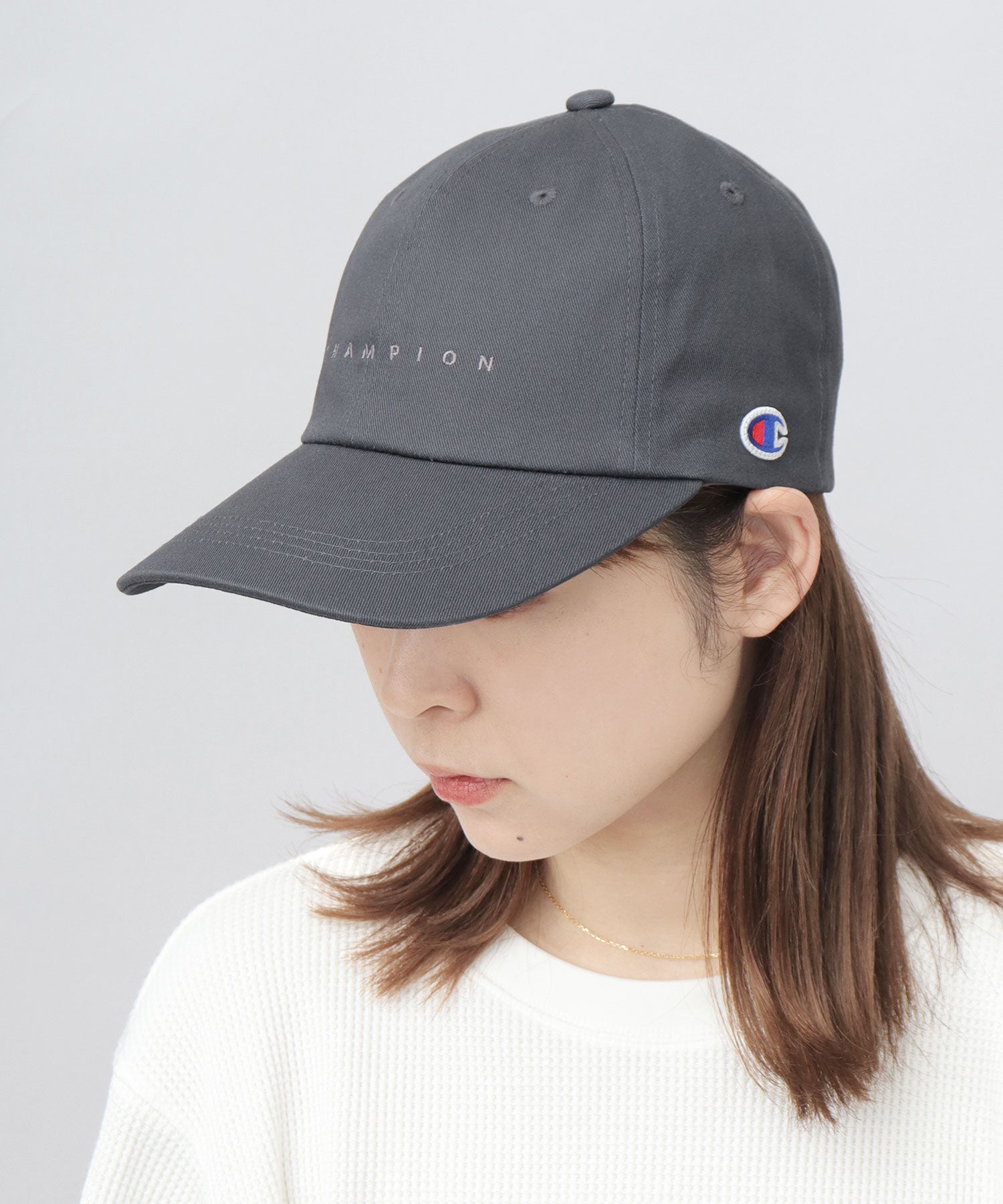 チャンピオン Champion ツイル ロングビル ハイキャップ つば長 深め （チャコール） チャコール