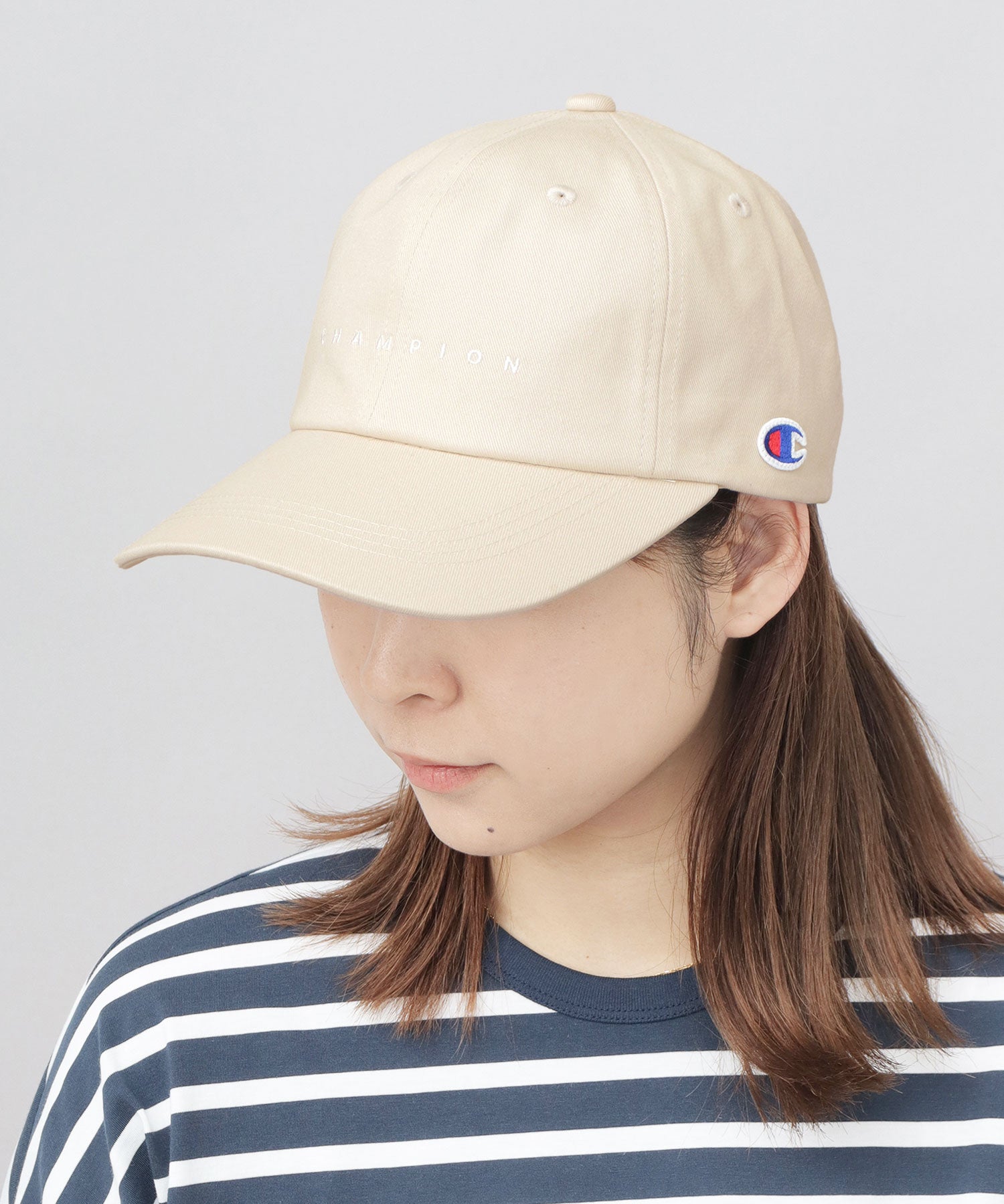チャンピオン Champion ツイル ロングビル ハイキャップ つば長 深め （ライトベージュ） ライトベージュ