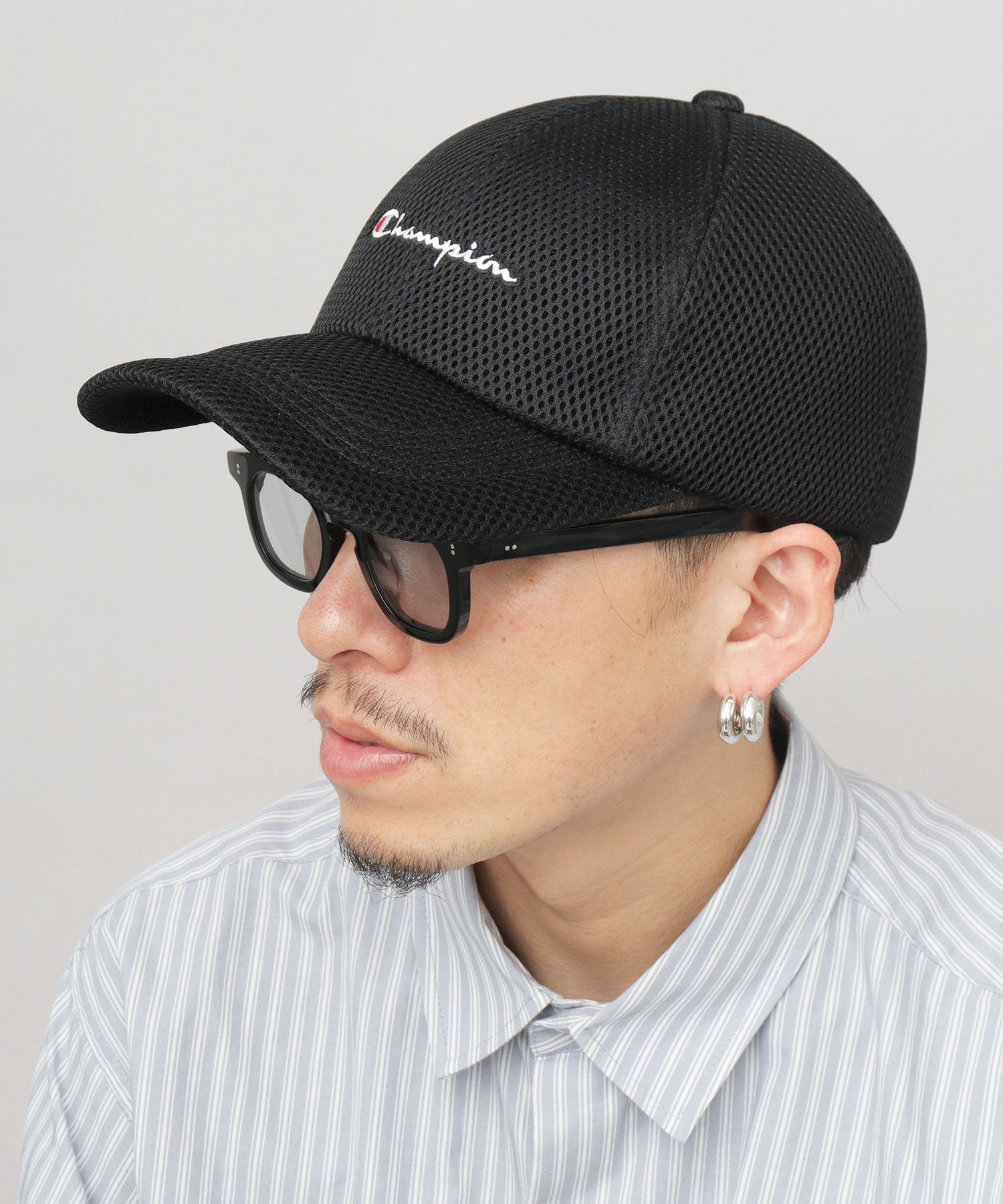 チャンピオン Champion ロングビル パフメッシュキャップ つば長 深め （ブラック） ブラック