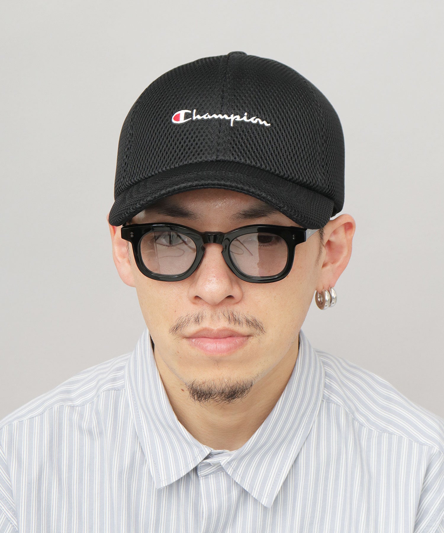 チャンピオン Champion ロングビル パフメッシュキャップ つば長 深め （ブラック） ブラック
