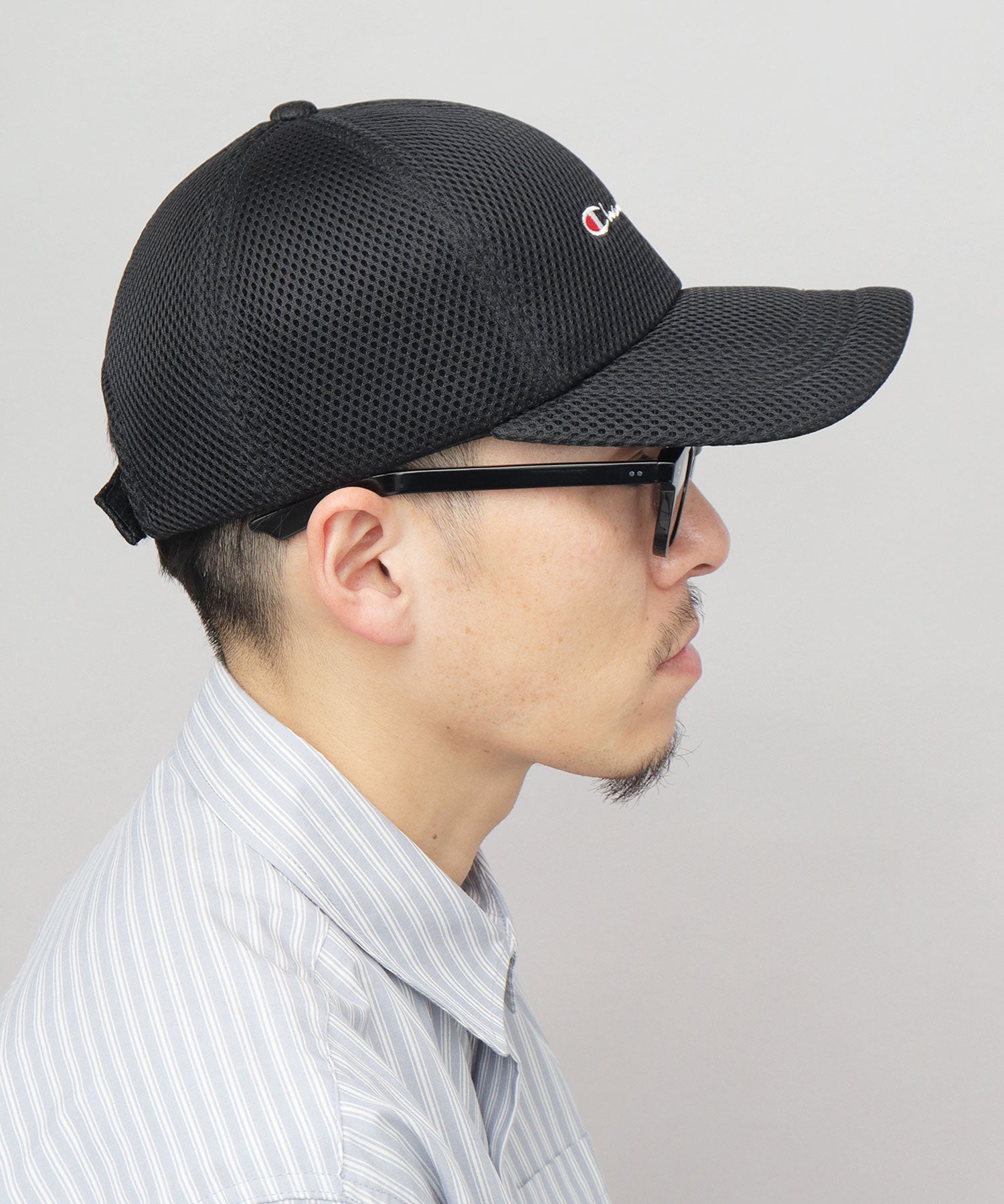 チャンピオン Champion ロングビル パフメッシュキャップ つば長 深め （ブラック） ブラック