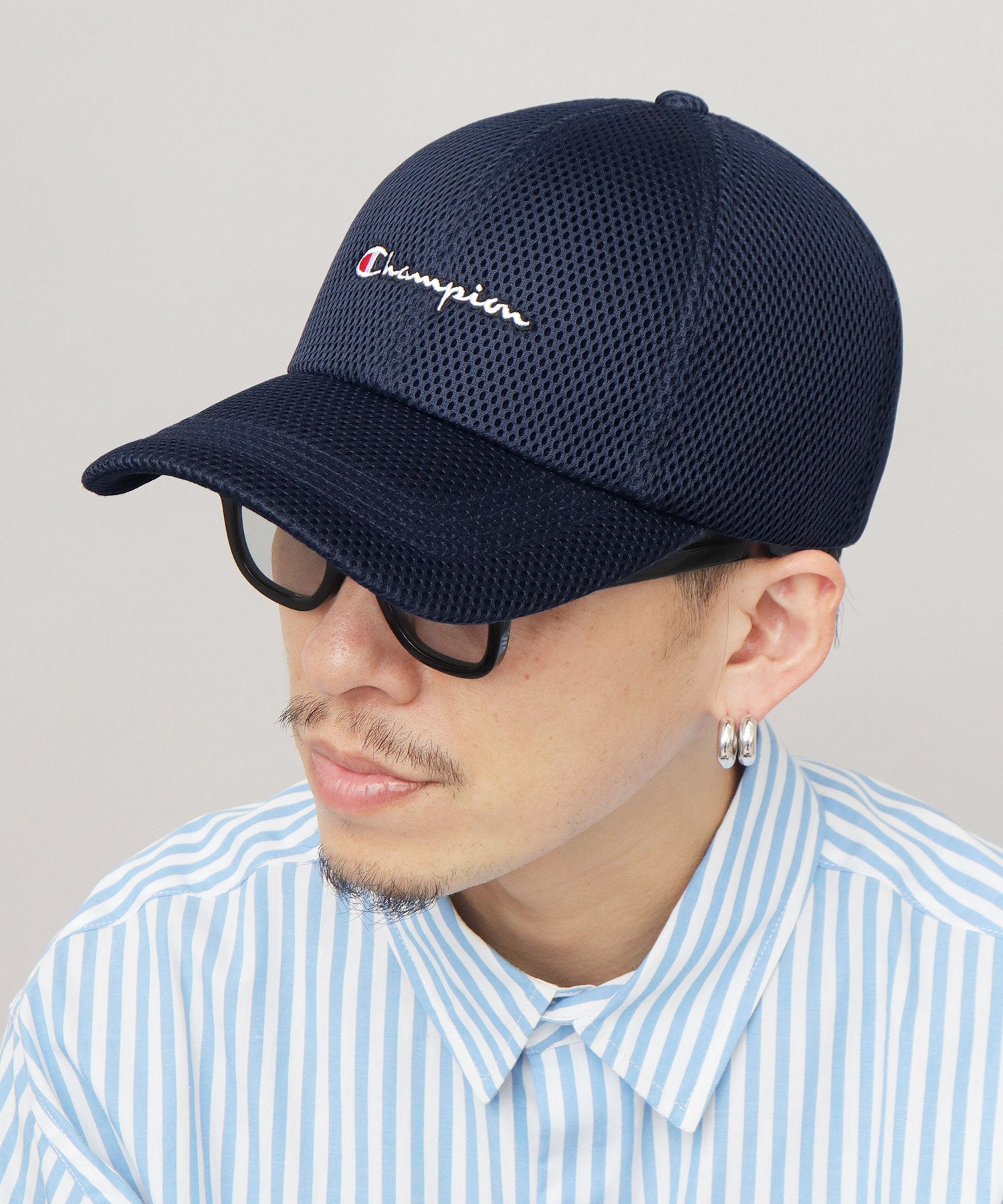 チャンピオン Champion ロングビル パフメッシュキャップ つば長 深め （ネイビー） ネイビー