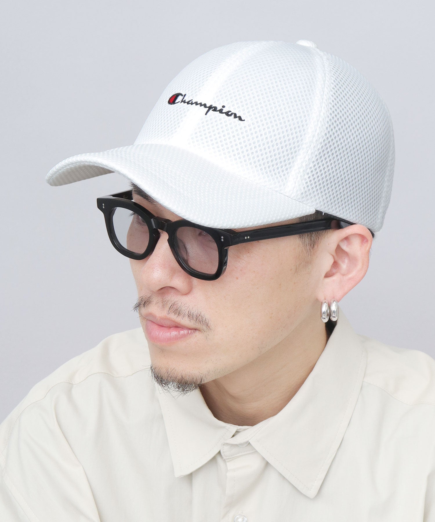 チャンピオン Champion ロングビル パフメッシュキャップ つば長 深め （ホワイト） ホワイト