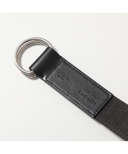 セリーヌ CELINE CELINE ベルト Medium 45AVS2AEO ロゴ ダブルリング （38SI/BLACKブラック） 38SI/BLACKブラック