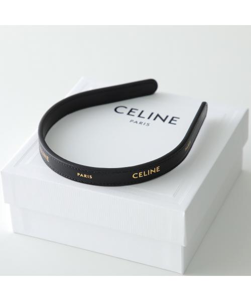 セリーヌ CELINE CELINE カチューシャ B104C2L87 レザー ヘアバンド （38NG/BLACK-GOLD） 38NG/BLACK-GOLD