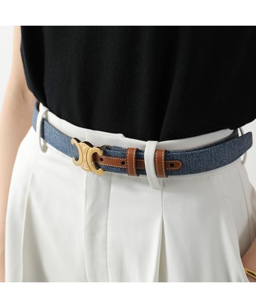 セリーヌ CELINE CELINE ナローベルト MEDIUM 25MM ミディアム 45BLW2AQ1 （05DT/Denim-Tan/ブルー） 05DT/Denim-Tan/ブルー