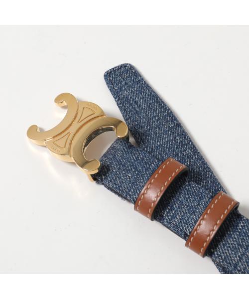 セリーヌ CELINE CELINE ナローベルト MEDIUM 25MM ミディアム 45BLW2AQ1 （05DT/Denim-Tan/ブルー） 05DT/Denim-Tan/ブルー