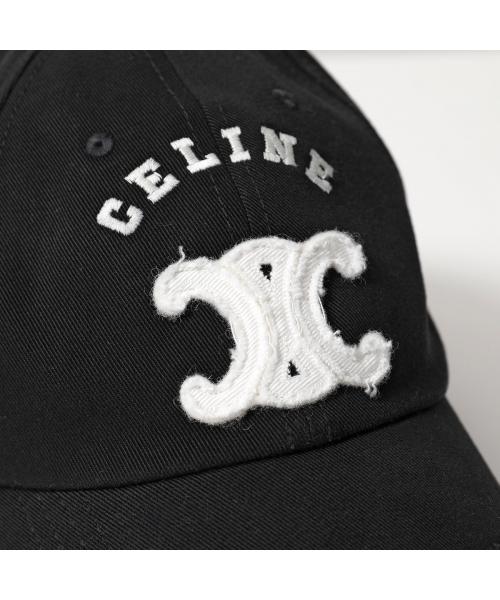 CELINE ブラックキャップ ロゴ刺繍 CELINE - CELINE セリーヌ キャップ ロゴ刺繍 ベースボールの通販 by