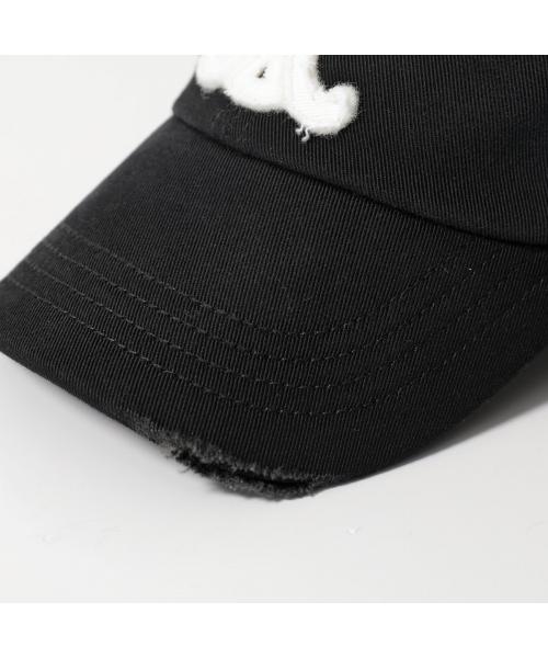 celine黒の刺繍ロゴキャップ CELINE BASEBALL CAP AA0AG0F82 Triomphe Logo Embroidery