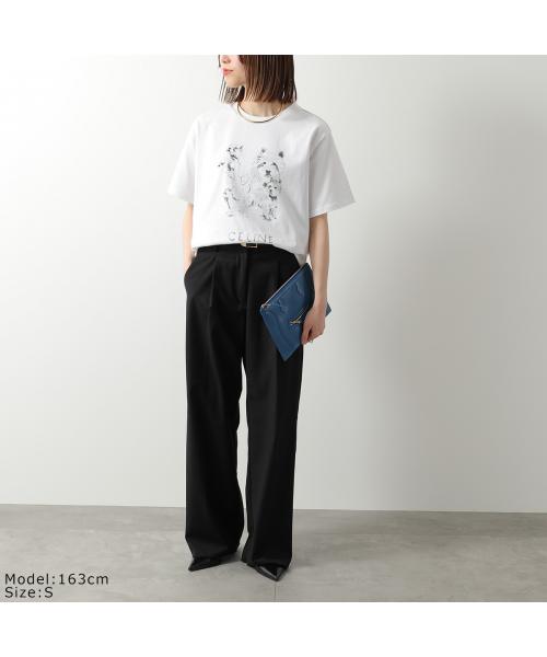 セリーヌ CELINE CELINE 半袖 Tシャツ RX0IH1242 ロゴ クルーネック （01GD/ホワイト） 01GD/ホワイト