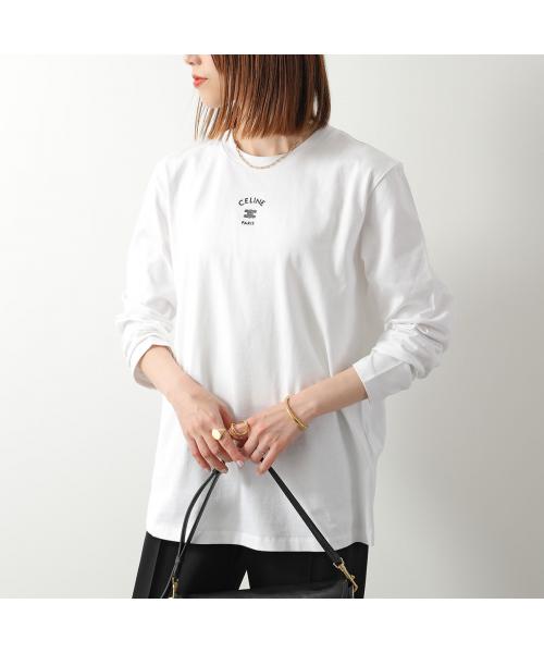 セリーヌ CELINE CELINE 長袖 Tシャツ RX0LL1242 トリオンフ ロゴ 刺繍 （01OB/ホワイト） 01OB/ホワイト