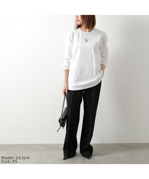 セリーヌ CELINE CELINE 長袖 Tシャツ RX0LL1242 トリオンフ ロゴ 刺繍 （01OB/ホワイト） 01OB/ホワイト