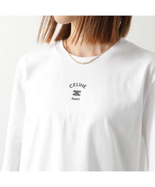 セリーヌ CELINE CELINE 長袖 Tシャツ RX0LL1242 トリオンフ ロゴ 刺繍 （01OB/ホワイト） 01OB/ホワイト