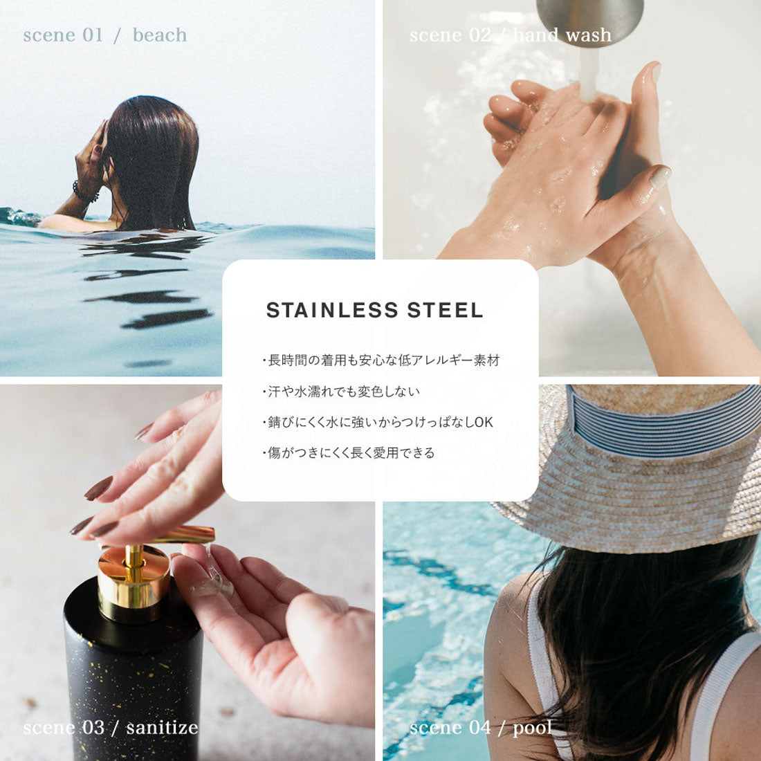 クリームドット Cream dot. ダブルビジューのステンレス製誕生月カラーネックレス （9月：ゴールド） 9月：ゴールド