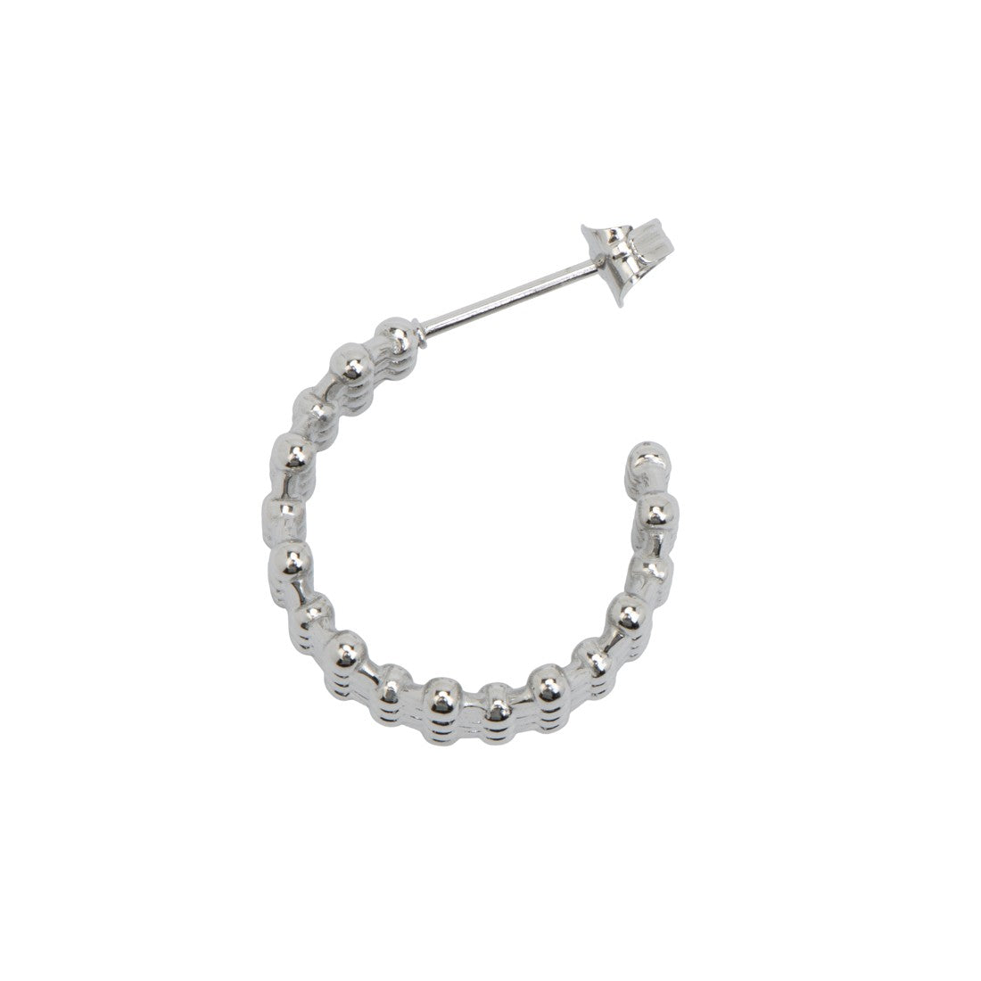 クリームドット Cream dot. メッシュライクなドット模様のステンレス製透かしフープピアス （ピアス：シルバー） ピアス：シルバー