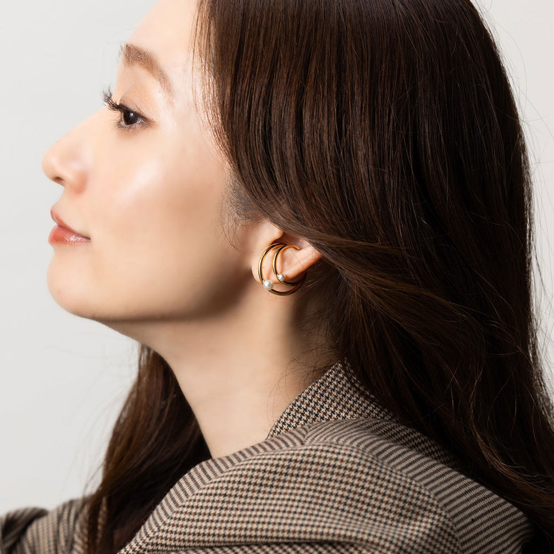 クリームドット Cream dot. 三日月フォルムにパールが艶めく片耳用イヤーカフ （ワンサイズ：シルバー） ワンサイズ：シルバー