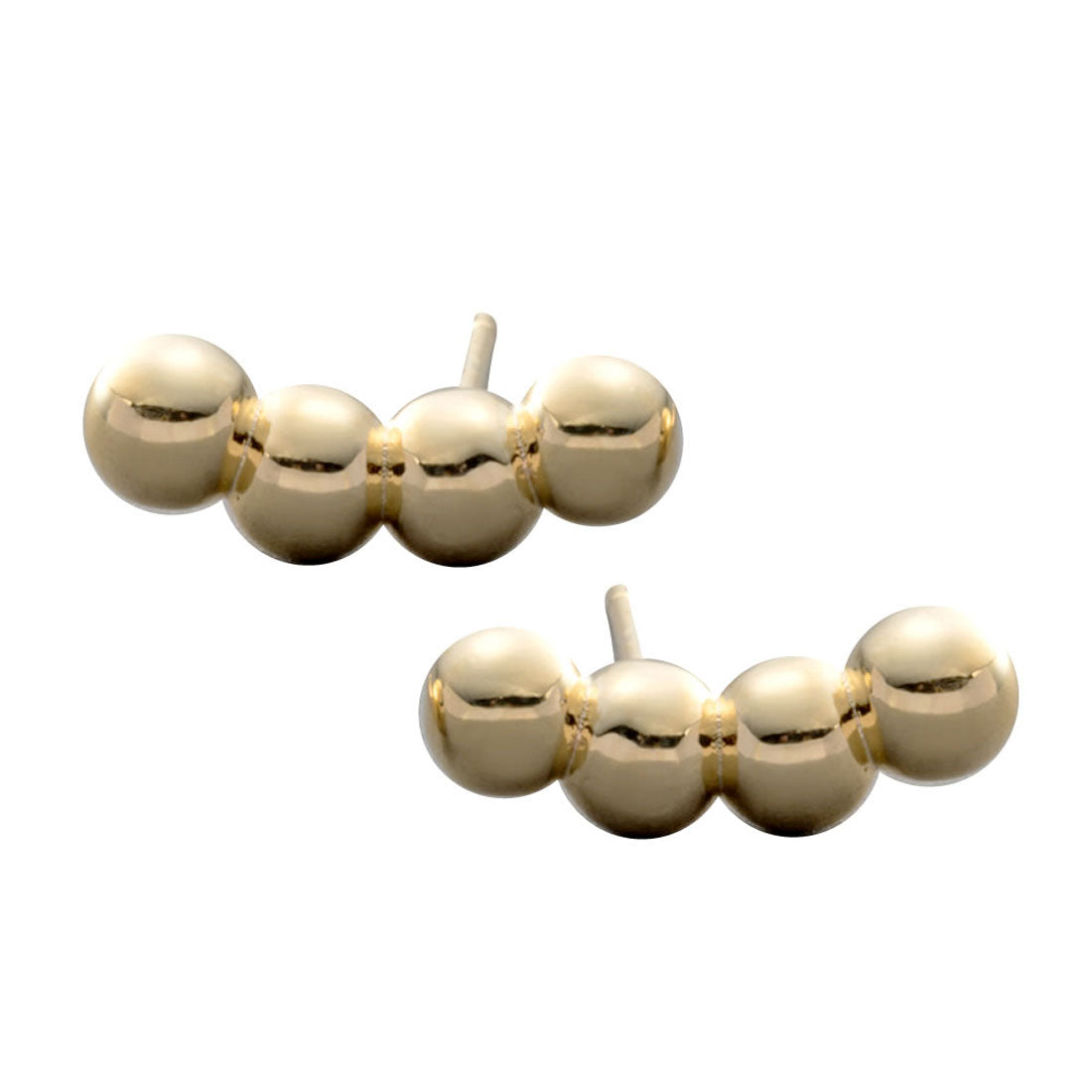 クリームドット Cream dot. 4連メタルボールが艶めくスタッドピアス （ピアス：ゴールド） ピアス：ゴールド