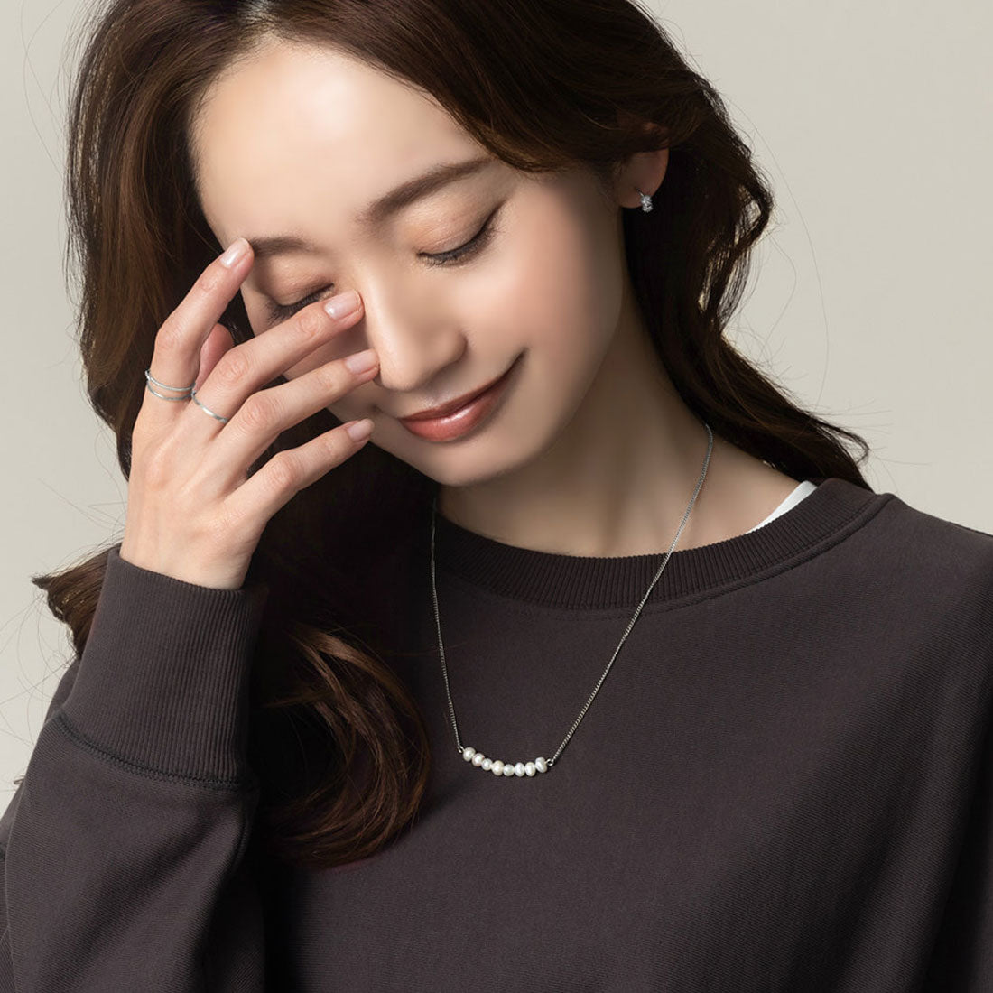クリームドット Cream dot. ナチュラル淡水パールのステンレス製ネックレス （ワンサイズ：ゴールド） ワンサイズ：ゴールド
