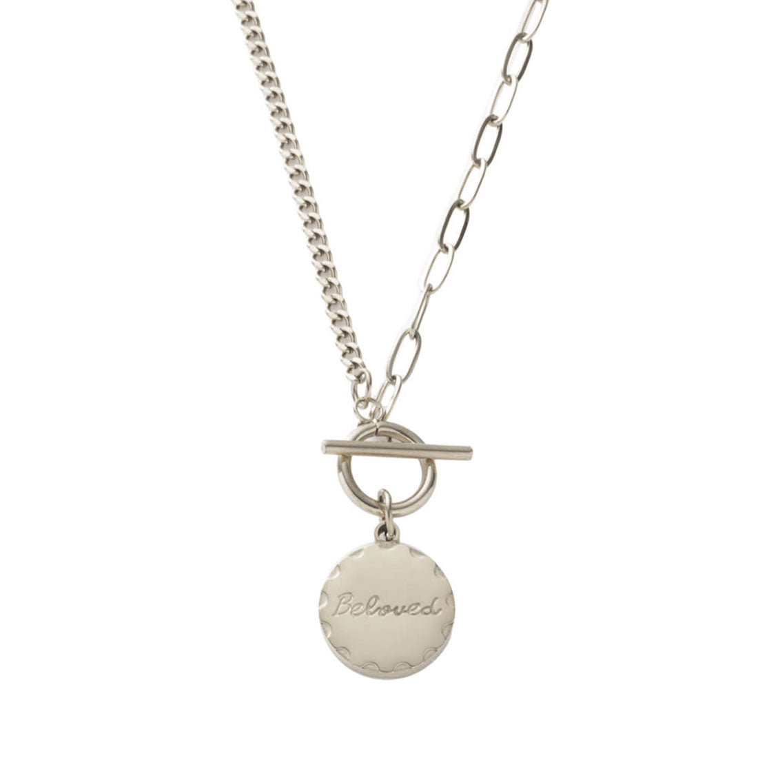 クリームドット Cream dot. メッセージ入りコインプレートのステンレス製マンテルネックレス （ワンサイズ：シルバー） ワンサイズ：シルバー