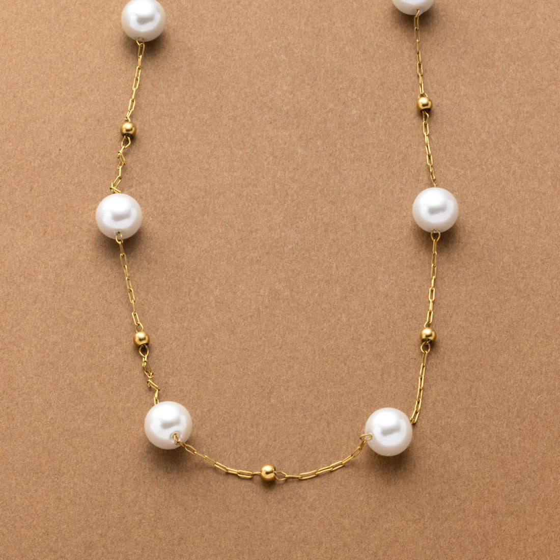 クリームドット Cream dot. ステーションパールのステンレス製ネックレス （ワンサイズ：ゴールド） ワンサイズ：ゴールド