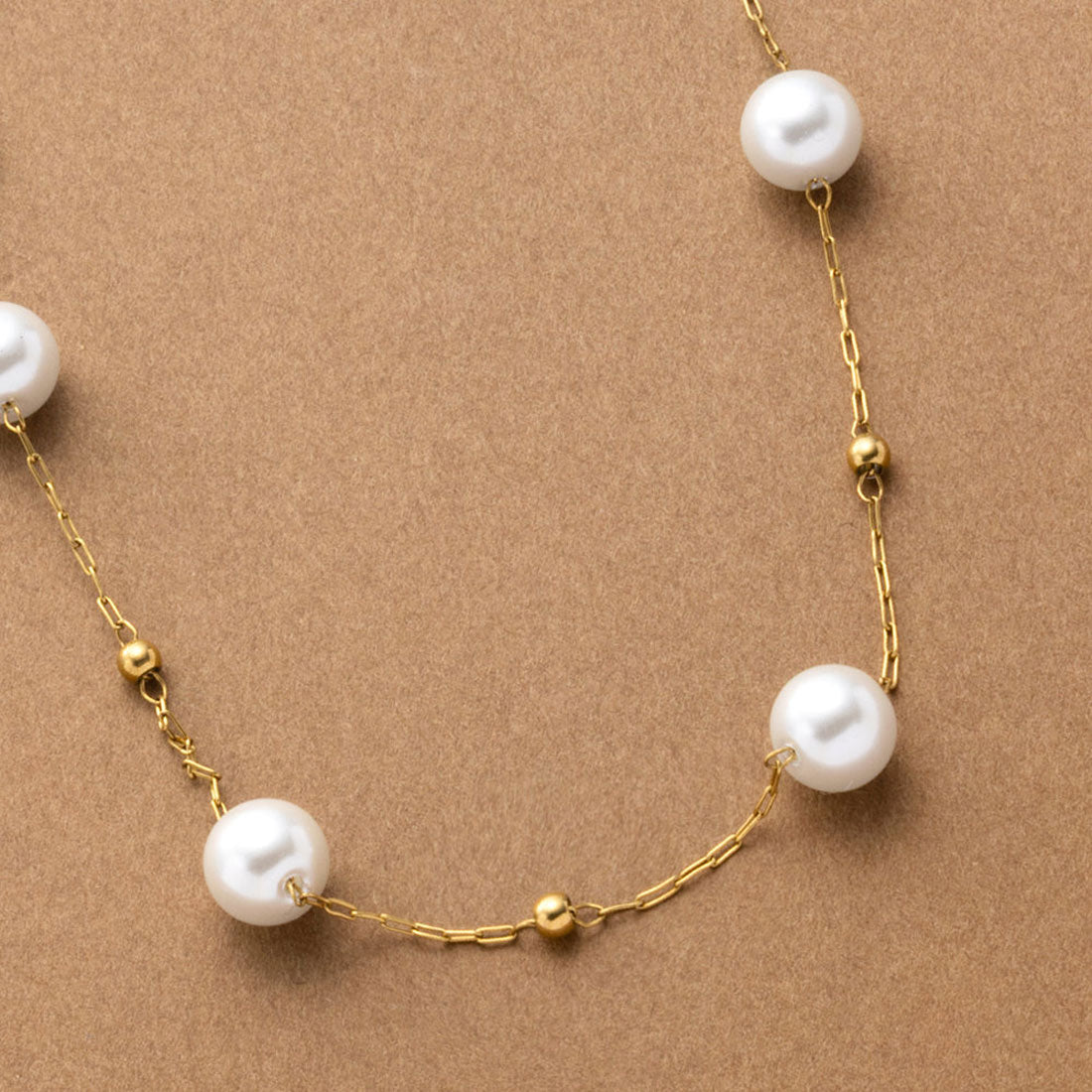クリームドット Cream dot. ステーションパールのステンレス製ネックレス （ワンサイズ：ゴールド） ワンサイズ：ゴールド