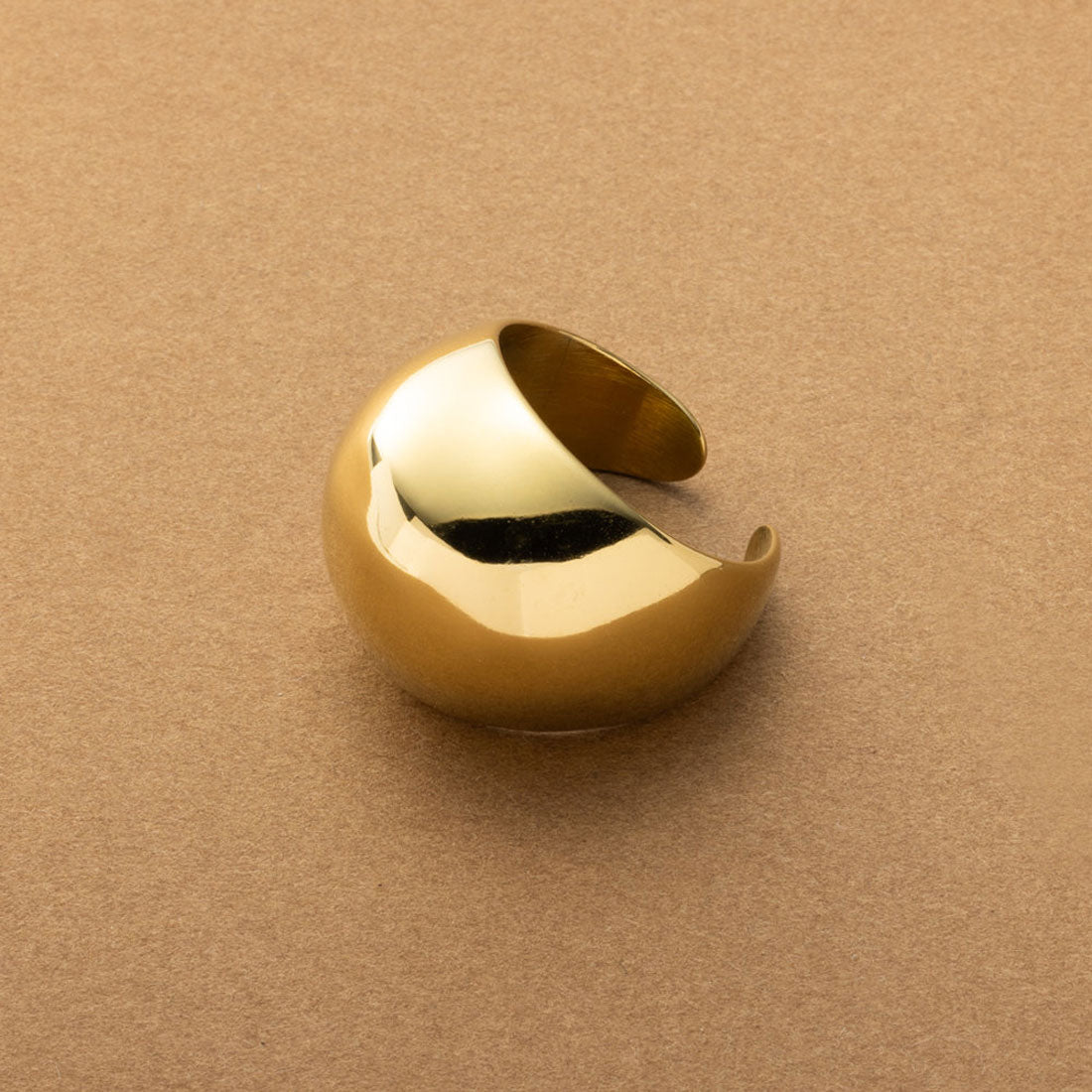 クリームドット Cream dot. 存在感◎ぷっくり艶めくステンレス製オープンリング （ゴールド） ゴールド