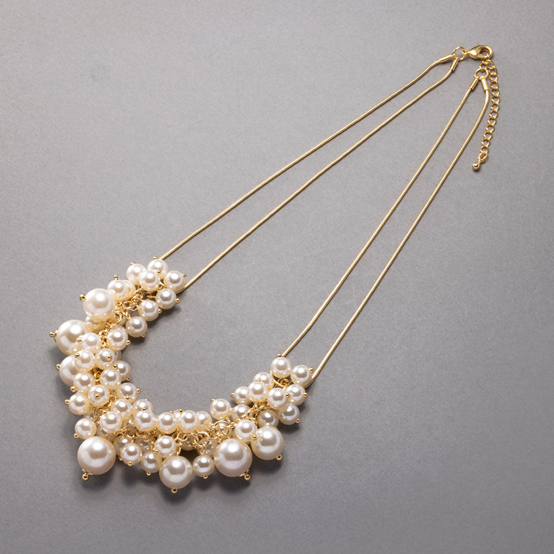 クリームドット Cream dot. 品よく高見えMIXパールの2連チェーンネックレス （ワンサイズ：シルバー） ワンサイズ：シルバー