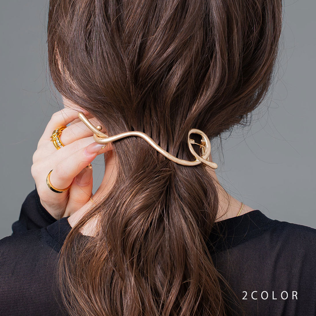 クリームドット Cream dot. ニュアンス×ヴィンテージ調のメタルヘアクリップ （ワンサイズ：ゴールド） ワンサイズ：ゴールド