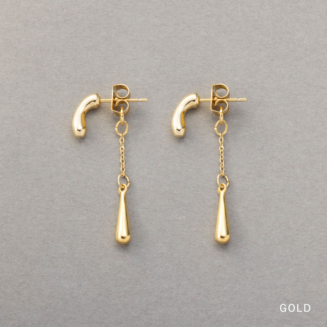 クリームドット Cream dot. ドロップバーが揺らめくカーブバーのバックキャッチピアス （ピアス：シルバー） ピアス：シルバー