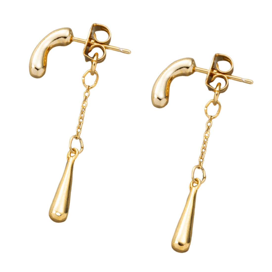 クリームドット Cream dot. ドロップバーが揺らめくカーブバーのバックキャッチピアス （ピアス：ゴールド） ピアス：ゴールド