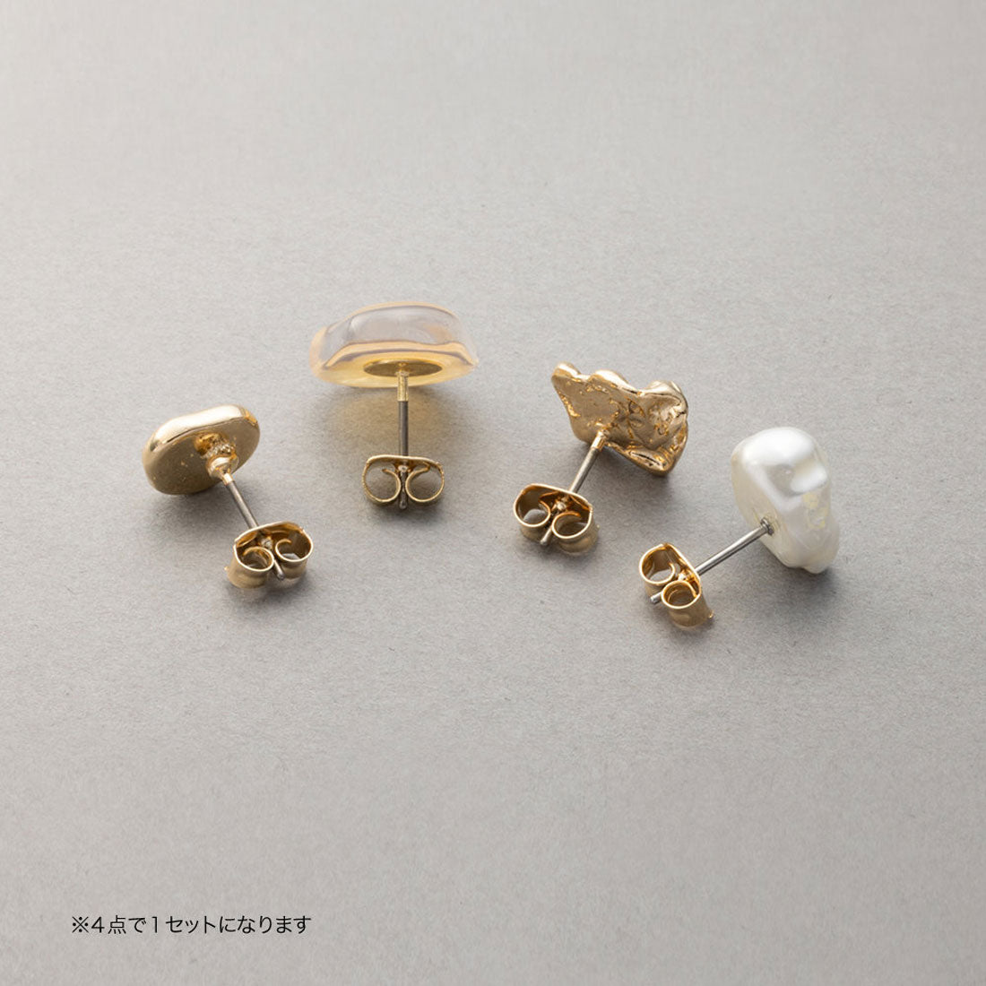 クリームドット Cream dot. アレンジ自在、デザインが異なる4点セットピアス （4セット：ゴールド） 4セット：ゴールド