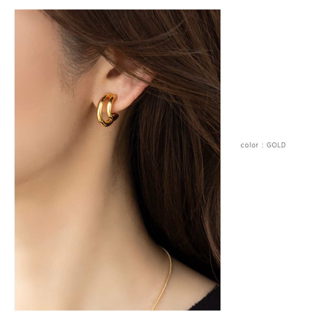 クリームドット Cream dot. 艶めくニュアンスメタルラインのピアス （ピアス：ゴールド） ピアス：ゴールド