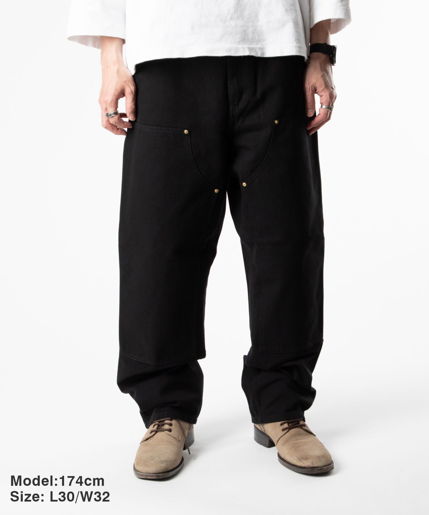 カーハート Carhartt カーハート Carhartt WIP DOUBLE KNEE PANT ダブルニーパンツ I031501 ペインターパンツ ワイドパンツ パンツ メンズ ボトムス （ブラック/L30） ブラック/L30