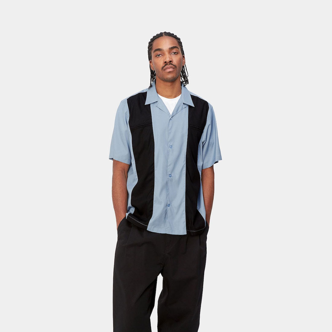 カーハート Carhartt Carhartt WIP S/S Durango Shirt（カーハートワークインプログレス S/S デュランゴ シャツ） （Frosted Blue/Black） Frosted Blue/Black