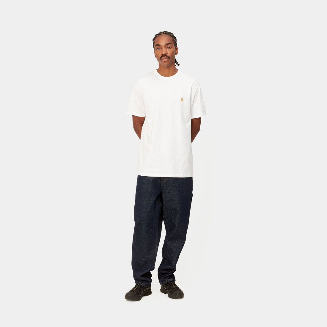 カーハート Carhartt Carhartt WIP S/S CHASE T-SHIRT（カーハートワークインプログレス ショートスリーブ チェイス Tシャツ） （White/Gold） White/Gold