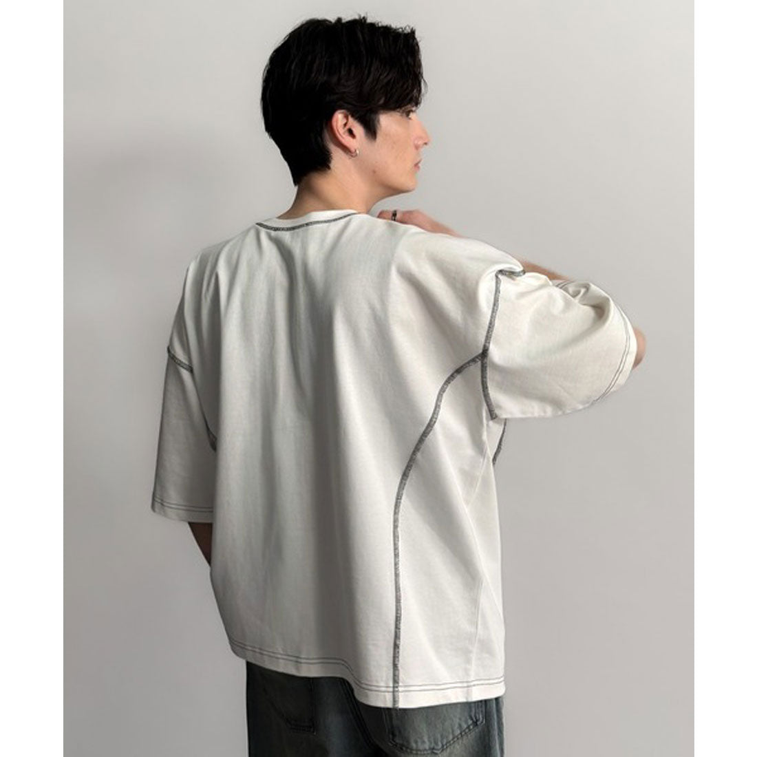 クラシカルエルフ Classical Elf 「1枚でも羽織でも。」インサイドアウト仕様2wayダブルジップジャケットTシャツ （オフホワイト） オフホワイト
