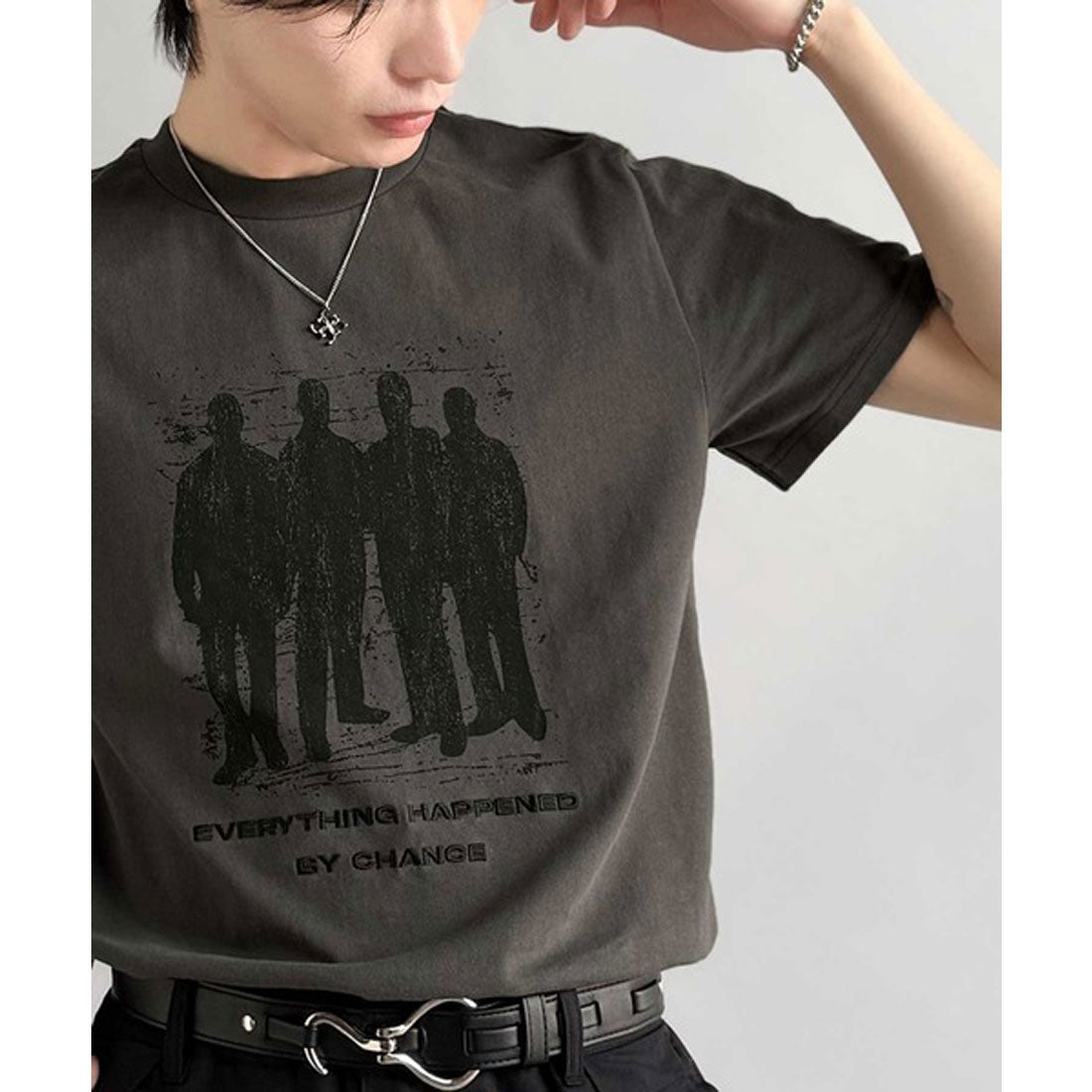 クラシカルエルフ Classical Elf 《Haruto×クラシカルエルフコラボ》綿100％メッセージ刺繍入りグラフィックTシャツ（半袖） （チャコールグレー） チャコールグレー
