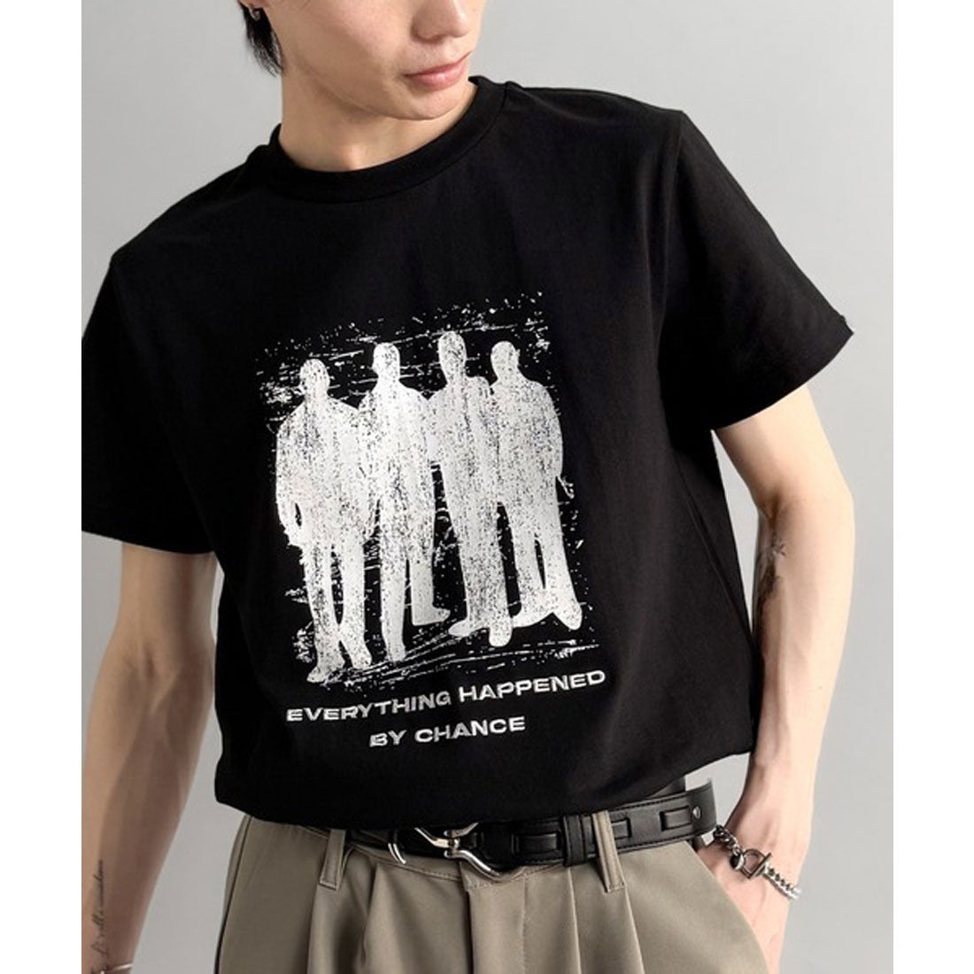 クラシカルエルフ Classical Elf 《Haruto×クラシカルエルフコラボ》綿100％メッセージ刺繍入りグラフィックTシャツ（半袖） （チャコールグレー） チャコールグレー