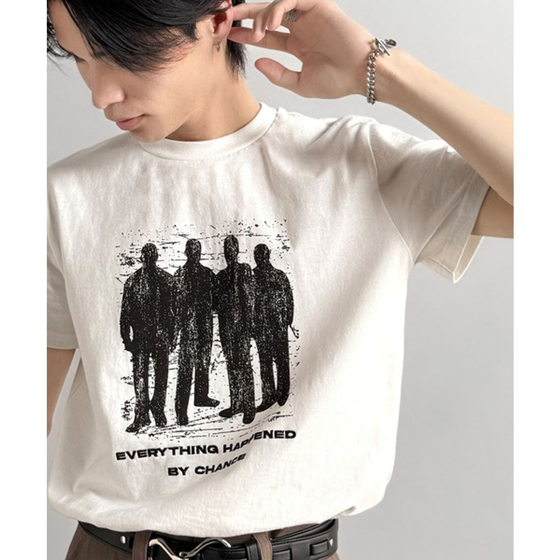 クラシカルエルフ Classical Elf 《Haruto×クラシカルエルフコラボ》綿100％メッセージ刺繍入りグラフィックTシャツ（半袖） （チャコールグレー） チャコールグレー