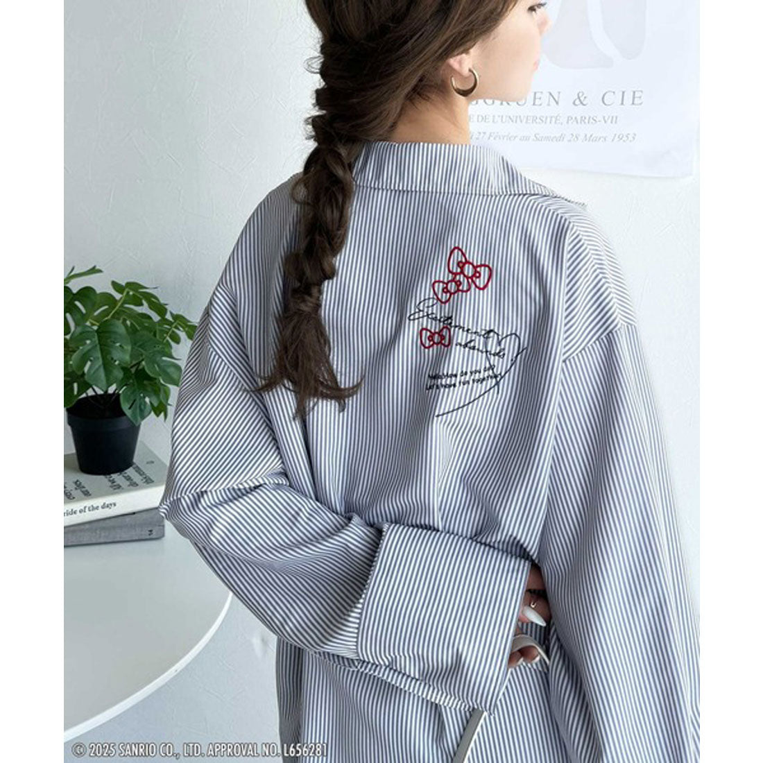 クラシカルエルフ Classical Elf 【Sanrio characters/サンリオキャラクターズ】ランダム刺繍ストライプシャツ(長袖) （ブルーストライプ） ブルーストライプ