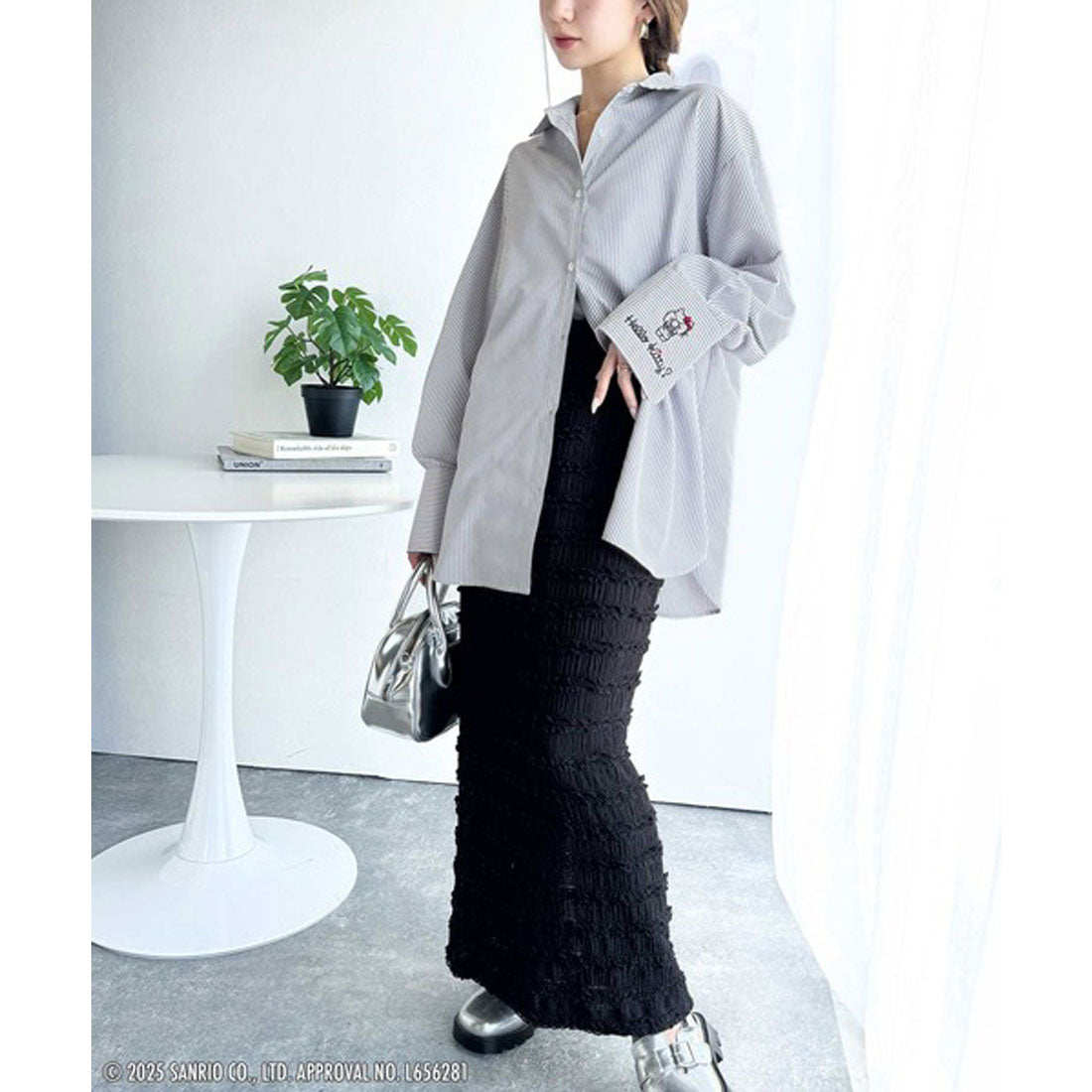 クラシカルエルフ Classical Elf 【Sanrio characters/サンリオキャラクターズ】ランダム刺繍ストライプシャツ(長袖) （ブルーストライプ） ブルーストライプ