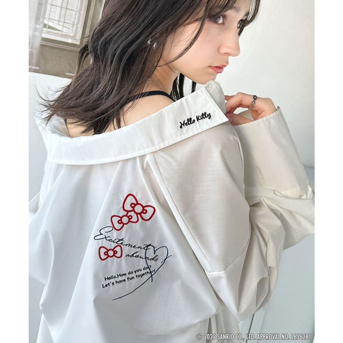 クラシカルエルフ Classical Elf 【Sanrio characters/サンリオキャラクターズ】ランダム刺繍ストライプシャツ(長袖) （ブルーストライプ） ブルーストライプ