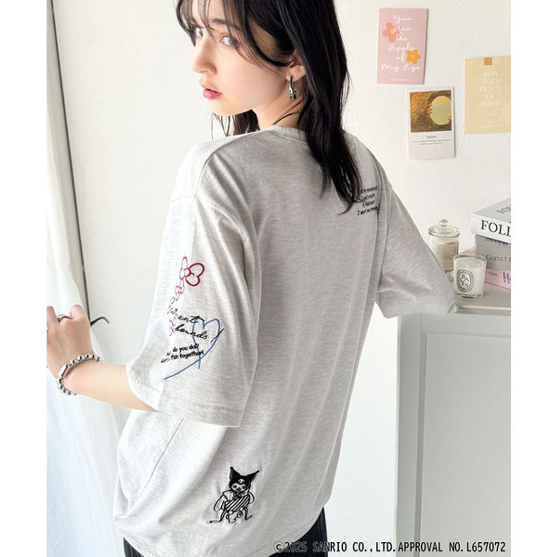 クラシカルエルフ Classical Elf 【Sanrio characters/サンリオキャラクターズ】かくれんぼシリーズ刺繍ビッグTシャツ （オートミール） オートミール