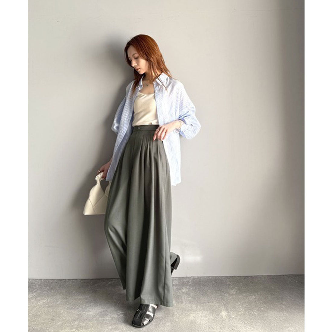 クラシカルエルフ Classical Elf センスが光る。綺麗め5タックワイドパンツ （チャコール） チャコール