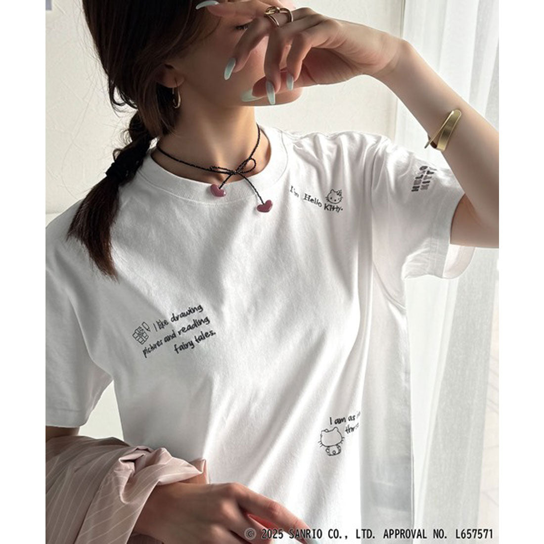 クラシカルエルフ Classical Elf 【Sanrio characters/サンリオキャラクターズ】綿100％!刺繍半袖Tシャツ （ホワイト） ホワイト