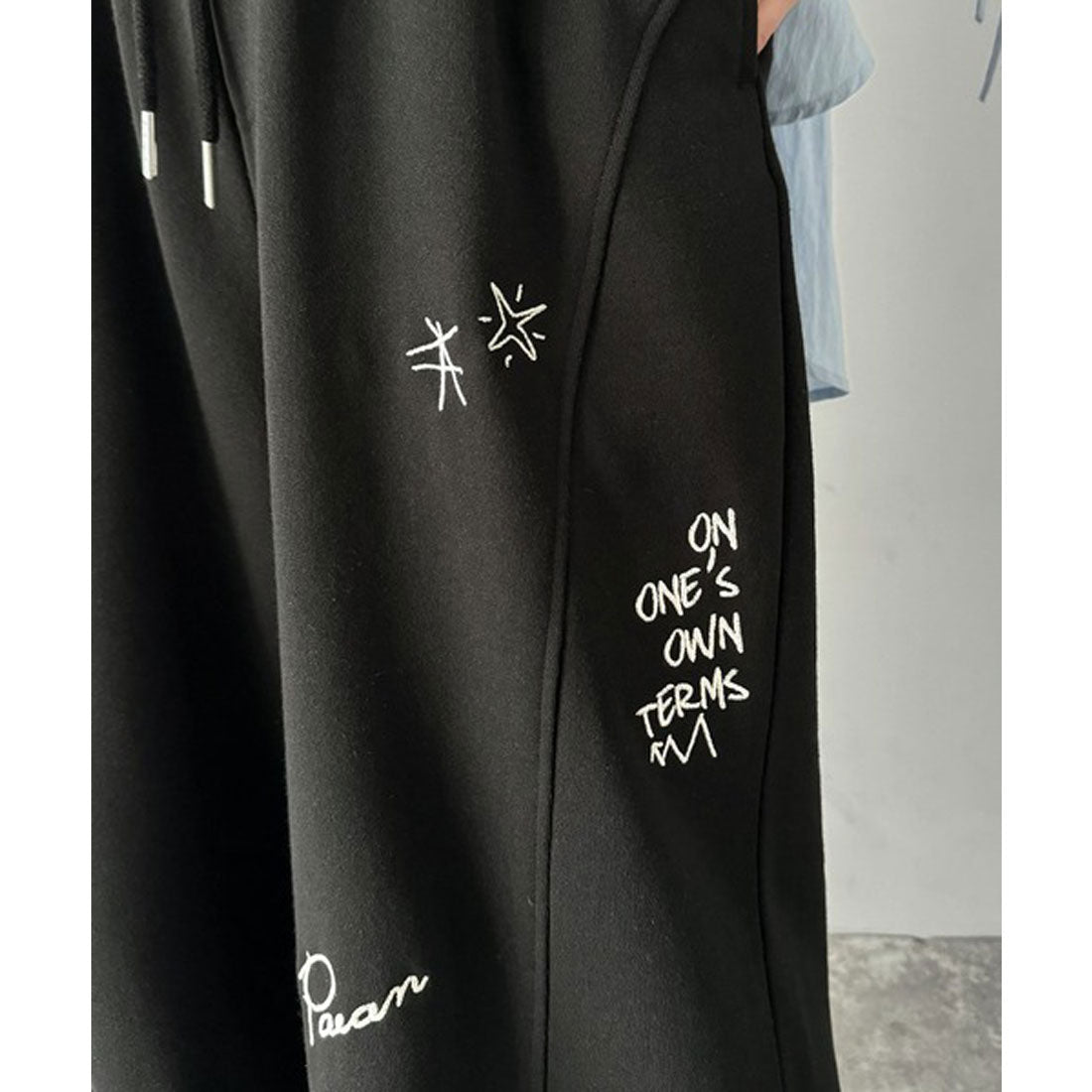 クラシカルエルフ Classical Elf 今季のイチオシ！ランダム刺繍裏毛スウェットワイドパンツ （オートミール） オートミール